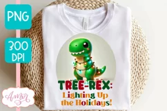 Christmas dinosaur sublimation PNG, Funny Christmas PNG Product Image 2