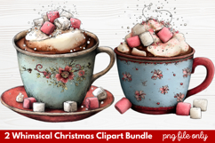2 Whimsical Christmas Clipart | Cute Festive Holiday PNG Product Image 1