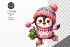 Christmas clipart, Penguin clipart, Winter clipart Product Image 1