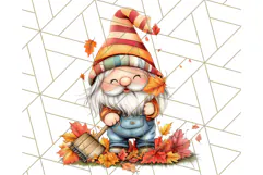 Fall Gnome PNG Clipart, Cute Autumn Gnomes with Pumpkins Product Image 4