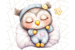 Sleeping Baby Animals PNG, Cozy Pajama Bedtime Clipart Png Product Image 4