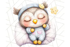Sleeping Baby Animals PNG, Cozy Pajama Bedtime Clipart Png Product Image 4