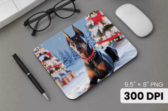 Winter Dog Christmas PNG, Icy Tree Mouse Pad Design Product Image 1