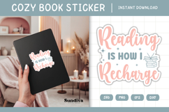 Printable Cozy Book Lover Sticker | How I Recharge Product Image 1