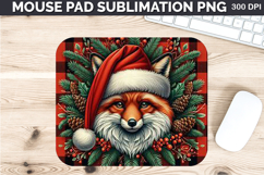 Watercolor Fox stock Mouse Pad Sublimation - Christmas PNG Product Image 1