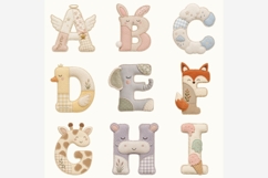 Soft Patchwork Baby Alphabet PNG Bundle Product Image 5