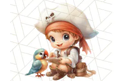 Cartoon Pirate Kids and Animals PNG Clipart for Fun Designs Product Image 4