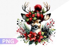 Christmas Deer Sublimation - Clipart PNG Design Product Image 1