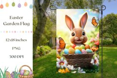 Welcome Garden Flag, 3D Easter Bunny Garden Flag Design Product Image 1