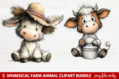 Whimsical Farm Animal Clipart | Cute Farm Animals PNG Set Product Image 1