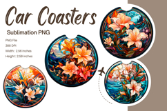 Flower Car Coasters Sublimation Keychains Accessories_36 Product Image 1
