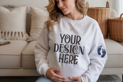 Gildan 18000 White Sweatshirt mockup Product Image 1