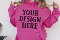 Heliconia Gildan 18500 Hoodie Sweatshirt Mockup, Unisex H Product Image 1