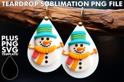 3D Snowman Clay-Like Teardrop Ear Art Product Image 1