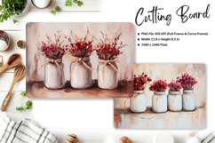 Mason Jars Flower Cutting Board Kitchen Chopping Board_36 Product Image 1