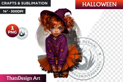 Cute Halloween Witch Clipart, Urban witch PNG,kids halloween Product Image 1