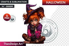 Cute Halloween Witch Clipart, Urban witch PNG,kids halloween Product Image 1