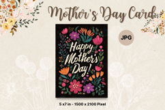 Mother&#039;s Day Card Happy MOM flower Printable Gift Card_36 Product Image 1