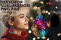 Leopard Print Elegance: Sparkling Teardrop Charm Product Image 1