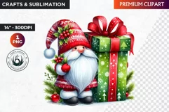 Christmas Gnome Clipart, Gnome png, christmas clipart, gifts Product Image 1