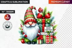 Christmas Gnome Clipart, Gnome png, christmas clipart, gifts Product Image 1