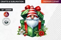 Christmas Gnome Clipart, Gnome png, christmas clipart, gifts Product Image 1