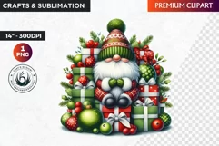 Christmas Gnome Clipart, Gnome png, christmas clipart, gifts Product Image 1