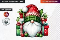 Christmas Gnome Clipart, Gnome png, christmas clipart, gifts Product Image 1