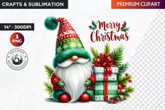 Christmas Gnome Clipart, Gnome png, christmas clipart, gifts Product Image 1
