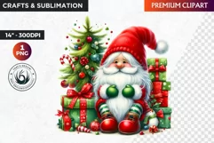 Christmas Gnome Clipart, Gnome png, christmas clipart, gifts Product Image 1