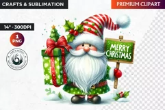 Christmas Gnome Clipart, Gnome png, christmas clipart, gifts Product Image 1