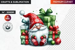 Christmas Gnome Clipart, Gnome png, christmas clipart, gifts Product Image 1