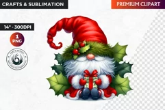 Christmas Gnome Clipart, Gnome png, christmas clipart, gifts Product Image 1