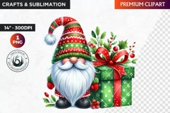 Christmas Gnome Clipart, Gnome png, christmas clipart, gifts Product Image 1