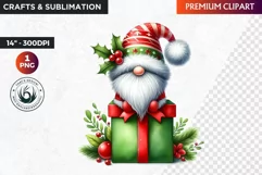 Christmas Gnome Clipart, Gnome png, christmas clipart, gifts Product Image 1