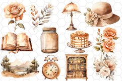 36 Vintage Watercolor Clipart Bundle Transparent PNG