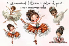 Whimsical Ballerina Girls Clipart PNG Product Image 1