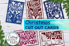 Christmas cut out card bundle svg dxf plotter laser cut file Product Image 2