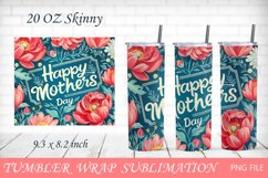 Happy mothers day tumbler wrap with flowers Product Image 1