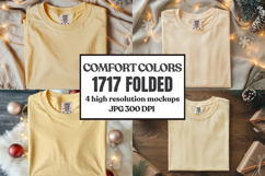 Comfort Colors 1717 Christmas Folded T-Shirt Mockup Product Image 1