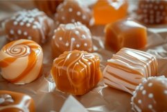 Assorted gourmet caramel chocolates on display Product Image 1