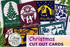 Christmas cut out card bundle svg dxf plotter laser cut file Product Image 3