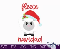 Fleece Navidad | Sheep Animal Christmas Puns Svg Design Product Image 2