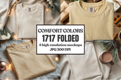 Comfort Colors 1717 Christmas Folded T-Shirt Mockup Product Image 1