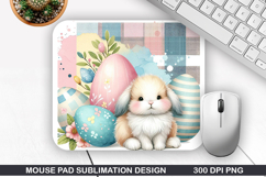 Bunny Mouse Pad Sublimation, Easter Mouse Pad PNG Design Product Image 1