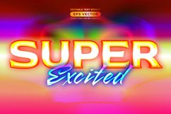 Retro text effect super excited futuristic editable 80s Product Image 1