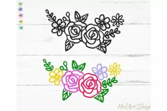 Floral border svg file, Flower border svg, floral swag svg Product Image 1