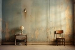 Vintage room interior with peeling paint Product Image 1