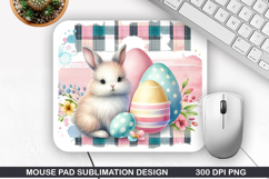 Bunny Mouse Pad Sublimation, Easter Mouse Pad PNG Design Product Image 1