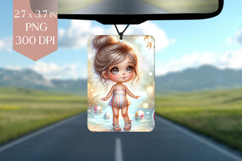 Summer Girl in Rainbow Swimsuit Air Freshener PNG Product Image 1